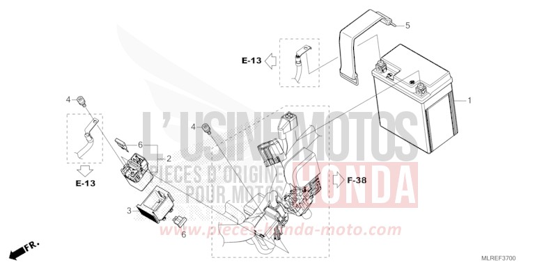 BATTERY for Hornet 500 PEARL HIMALAYAS WHITE (NHA87) from 2024